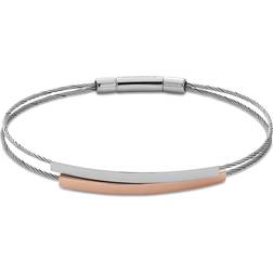 Skagen Elin Two-Tone Cable Bracelet - Silver/Rose Gold