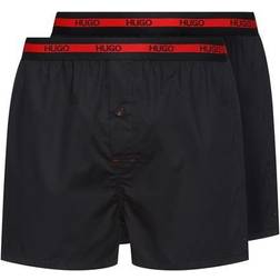 Hugo Boss Cotton Logo Waistband Boxer Shorts 2-pack - Black