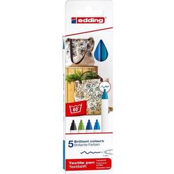 Edding 4600 Textile Marker Brilliant Colours 5-pack