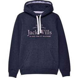 Jack Wills Hunston Graphic Logo Hoodie - Navy