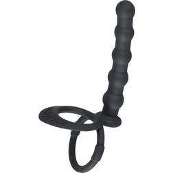 You2Toys Black Velvets Cock & Ball Ring with Anal Beads