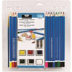 Royal & Langnickel Brush Clamshell Art Sets Watercolor Pencils 19-Piece