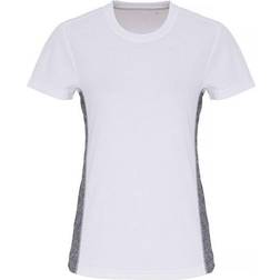 Tridri Contrast Panel Performance T-shirt Women - White/Black Melange