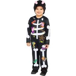 Amscan 9907585 Kids Peppa Pig Skeleton Halloween Fancy Dress Costume Age 4-6 years