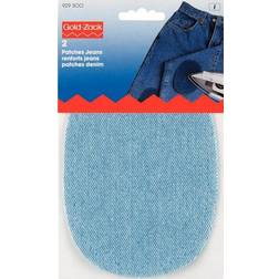 Gold-Zack Prym Patches Denim for Ironing/Sewing on 14x10 cm Light Blue