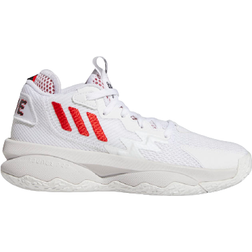 Adidas Kid's Dame 8 - Cloud White/Vivid Red/Core Black