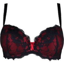 Pour Moi Amour Padded Balconette Bra - Black/Scarlet