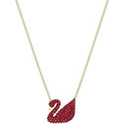 Swarovski Iconic Swan Necklace - Gold/Red