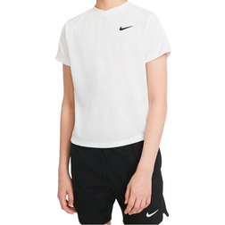 Nike Court Dri-FIT Victory Short-Sleeve T-shirt Kids - White/White/Black