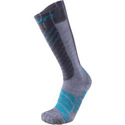 UYN Comfort Fit Ski Socks Women - Grey/Turquoise