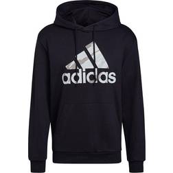 Adidas Essentials French Terry Camo-Print Hoodie - Black