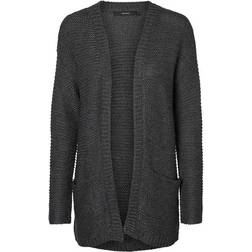 Vero Moda Long Knitted Cardigan - Grey/Dark Grey Melange