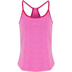 Tridri Yoga Vest Women - Pink Melange/Hot Pink