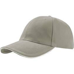 Atlantis Liberty Sandwich Heavy Brush 6 Panel Cap - Light Grey