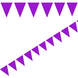 Folat Bunting Mini Purple 3m, 3 metres 12 mini Triangle flags measuring 15x11cms Plastic