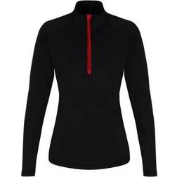 Tridri Performance Quarter Zip Top Women - Black/Red