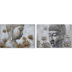 Dkd Home Decor Painting Buddha (2 pcs) (120 x 2.8 x 80 cm) Framed Art