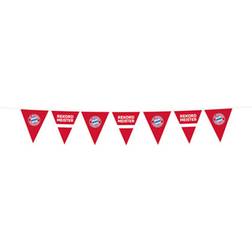 Amscan 9906516 FC Bayern Munich Bunting Size 400 x 19.5 cm Plastic Garland for Fan or Football Party Hanging Decoration Record Master