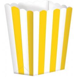 Amscan Popcorn Box Stripes Sunshine 5-pack