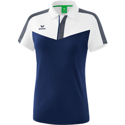 Erima Squad Polo Shirt Women - White/New Navy/Slate Grey