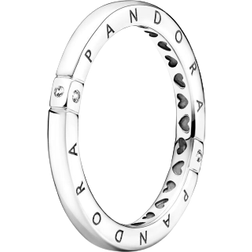 Pandora Logo & Hearts Ring - Silver/Transparent