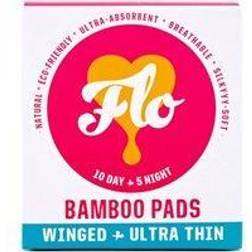 Flo Natural Bamboo Ultra Thin Day & Night Pads 15pk