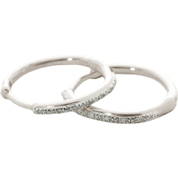 Monica Vinader Riva Small Hoop Earrings - Silver/Diamonds