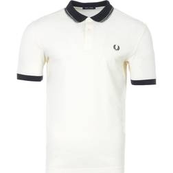 Fred Perry Space Dye Tipped Polo Shirt - Ecru