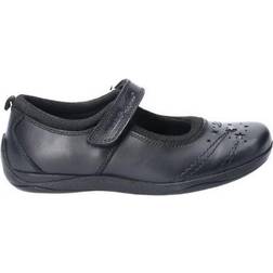 Hush Puppies Amber Junior Girls Leather School Shoe - Black