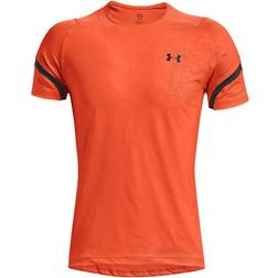 Under Armour HeatGear 2.0 Emboss Short Sleeve T-shirt Men - Blaze Orange/Jet Gray