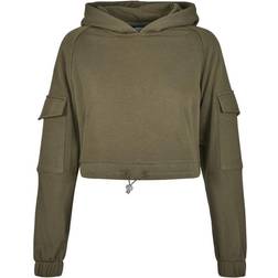 Urban Classics Ladies Short Worker Hoody - Summer Olive