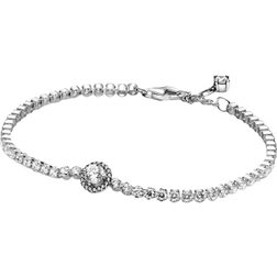 Pandora Sparkling Halo Tennis Bracelet - Silver/Transparent