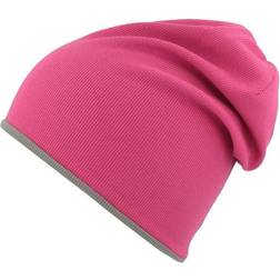 Atlantis Extreme Reversible Jersey Slouch Beanie - Fuchsia/Grey