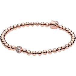 Pandora Beads & Pavé Bracelet - Rose Gold/Transparent