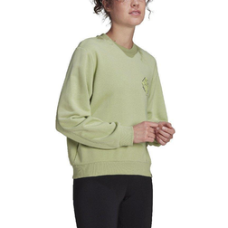 Adidas Women's Five Ten Cropped Sweatshirt - Magic Lime