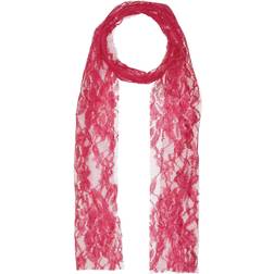 Bristol Novelty 80s Neon Lace Scarf Pink