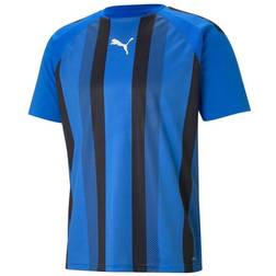 Puma TeamLIGA Striped Football Jersey Men - Electric Blue Lemonade/Black/White