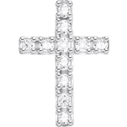 Thomas Sabo Charm Club Single Cross Ear Stud - Silver/Transparent