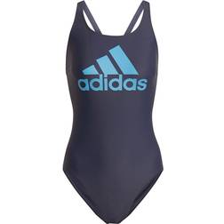 Adidas Women's SH3.RO Big Logo Swimsuit - Shadow Navy/Sky Rush