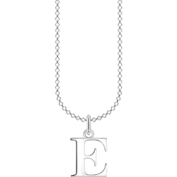 Thomas Sabo Charm Club Delicate Letter E Necklace - Silver