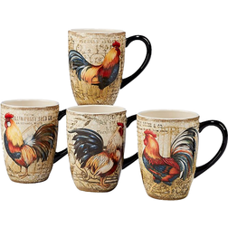 Certified International Gilded Rooster Mug 59.1cl 4pcs