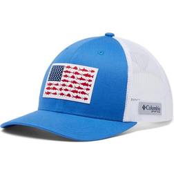 Columbia PFG Fish Flag Mesh Snapback High Crown - Vivid Blue/White