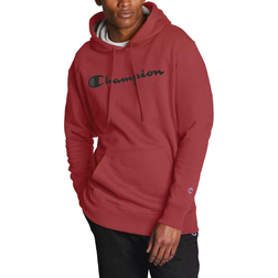 Champion Powerblend Script Logo Hoodie - Team Red Scarlet