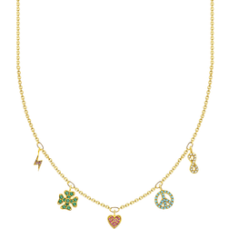 Thomas Sabo Charm Club Delicate Symbols Necklace - Gold/Multicolour