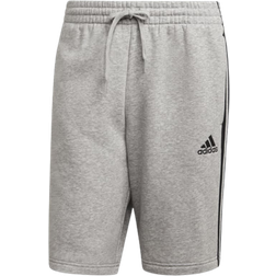 Adidas Essentials Fleece 3-Stripes Shorts - Medium Grey Heather/Black