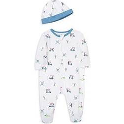 Little Me Golf Club Footie & Hat - White Print (LBQ11917N)