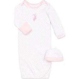 Little Me Prima Ballerina Sleeper Gown & Hat - White/Pink