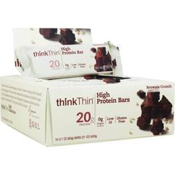 Think! Think Products thinkThin Protein Bars Box Brownie Crunch 10 Bars