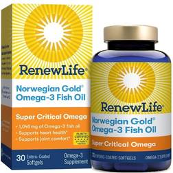 Renew Life Norwegian Gold Omega-3 Fish Oil Natural Orange 30 Enteric Coated Softgels