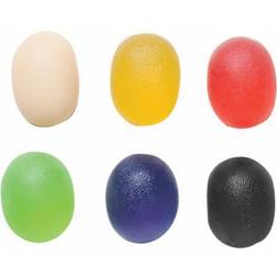 Cando Gel Squeeze Ball Large Cylindrical 6-piece set (tan, yellow, red, green, blue, black)